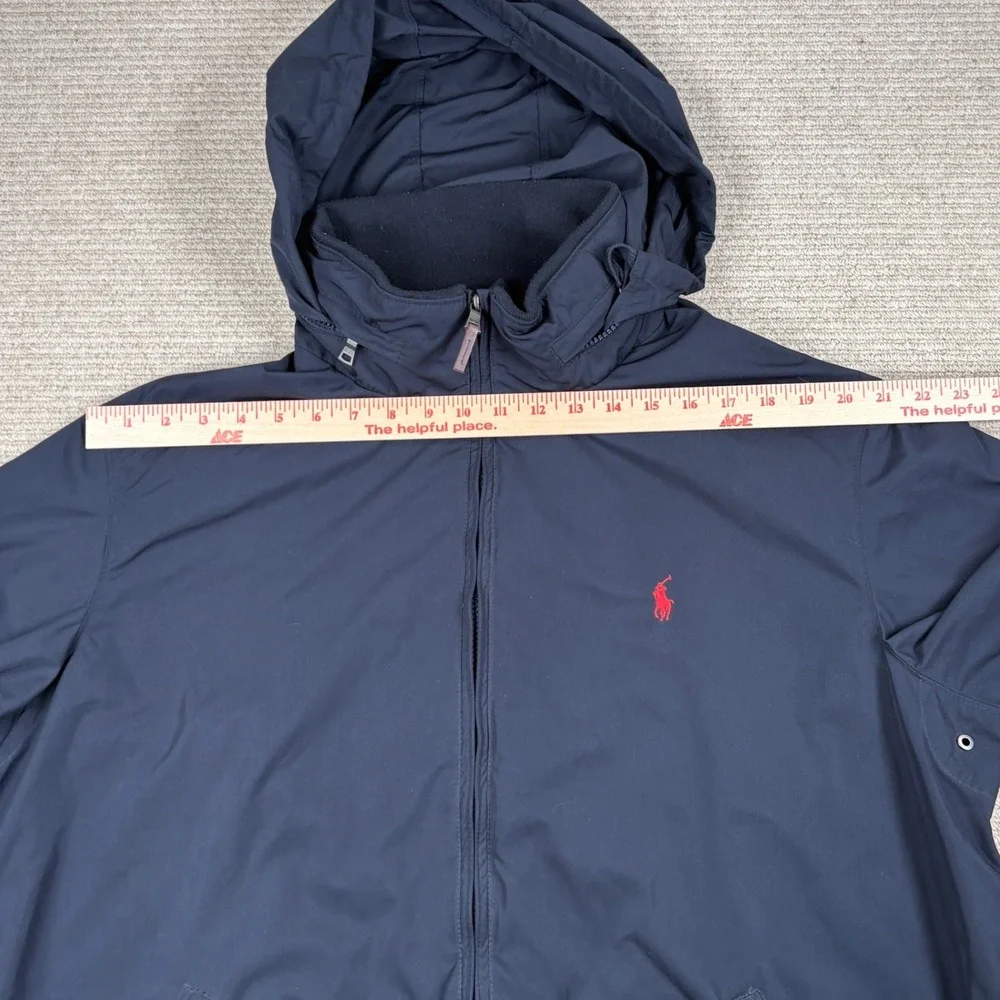 Polo Ralph Lauren Pack Hooded Windbreaker Jacket Mens‎ XXL Navy Blue VTG